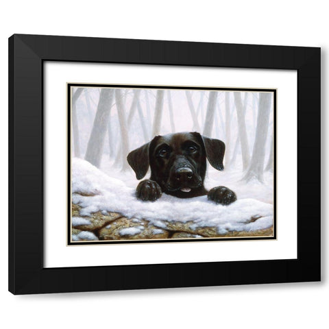 Js52-C Black Modern Wood Framed Art Print with Double Matting by Silver, John