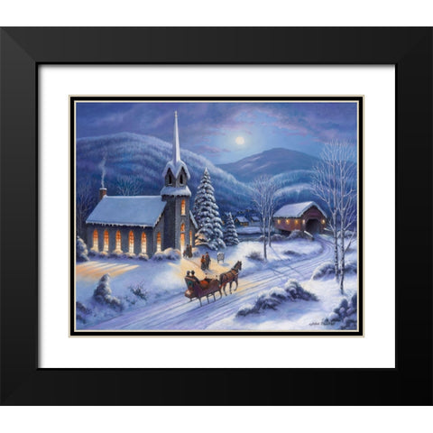Moonlight In Vermont Black Modern Wood Framed Art Print with Double Matting by Zaccheo, John