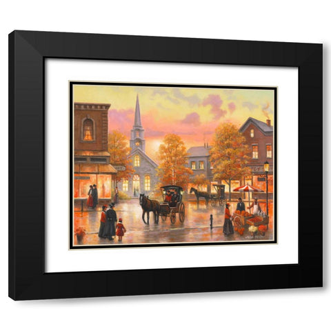 Autumnal Breeze In Pleasantville Black Modern Wood Framed Art Print with Double Matting by Zaccheo, John