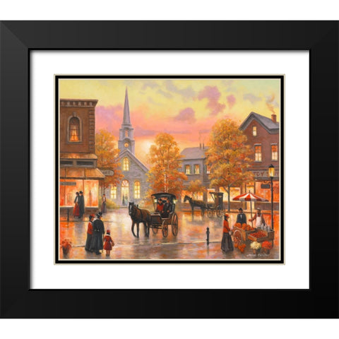 Autumnal Breeze In Pleasantville Black Modern Wood Framed Art Print with Double Matting by Zaccheo, John