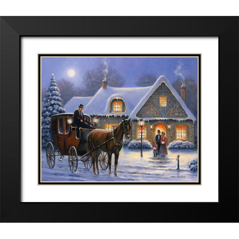 Christmas Eve Black Modern Wood Framed Art Print with Double Matting by Zaccheo, John