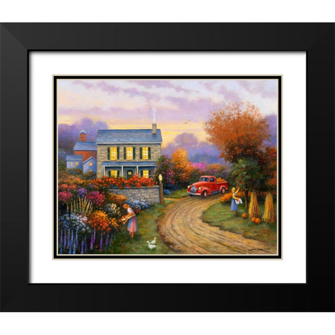 Fall Harvest Black Modern Wood Framed Art Print with Double Matting by Zaccheo, John