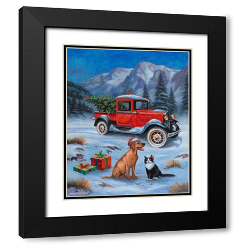 Waiting for Christmas Black Modern Wood Framed Art Print with Double Matting by Zaccheo, John