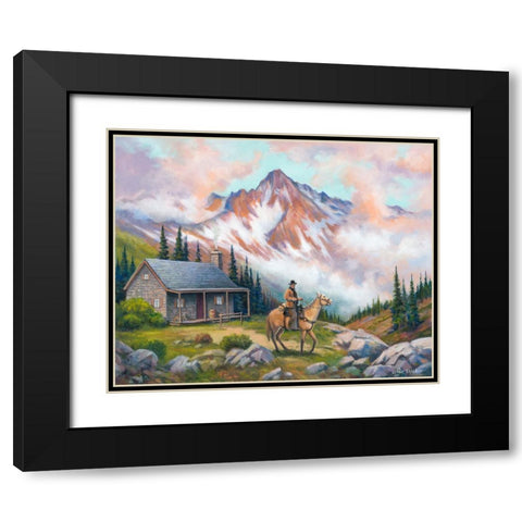 Country Cabin Black Modern Wood Framed Art Print with Double Matting by Zaccheo, John