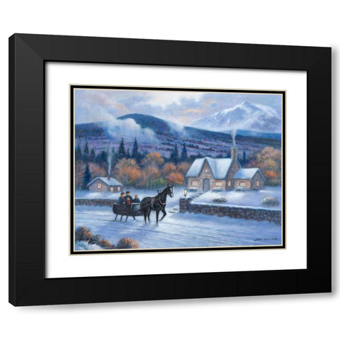 Sleighride Home Black Modern Wood Framed Art Print with Double Matting by Zaccheo, John