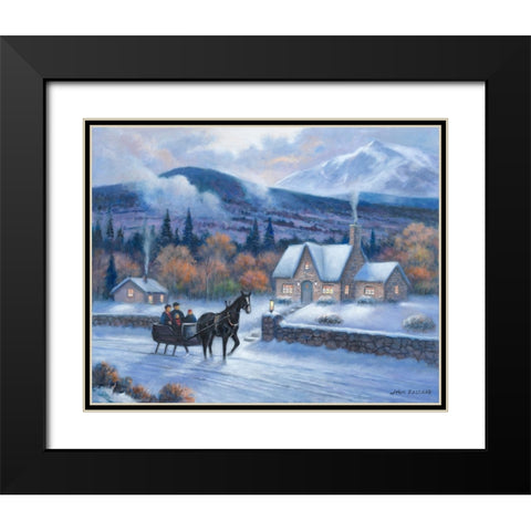 Sleighride Home Black Modern Wood Framed Art Print with Double Matting by Zaccheo, John