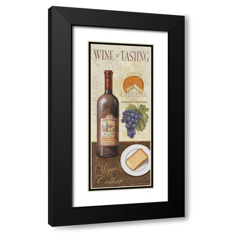 Wine And Cheese 1 Black Modern Wood Framed Art Print with Double Matting by Zaccheo, John