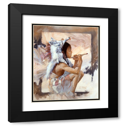 J J Bald Eagle Black Modern Wood Framed Art Print with Double Matting by Knauf, J.E.