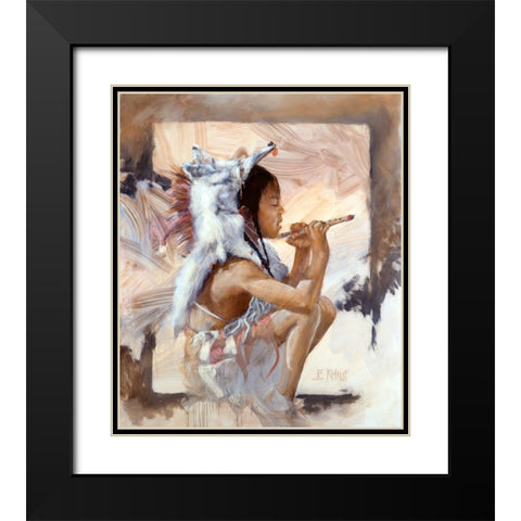 J J Bald Eagle Black Modern Wood Framed Art Print with Double Matting by Knauf, J.E.