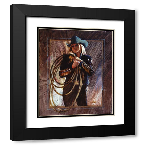 Bring Em On Black Modern Wood Framed Art Print with Double Matting by Knauf, J.E.