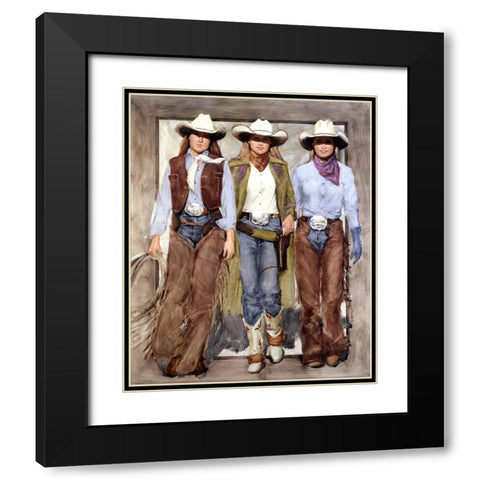 Buckle Brigade Black Modern Wood Framed Art Print with Double Matting by Knauf, J.E.