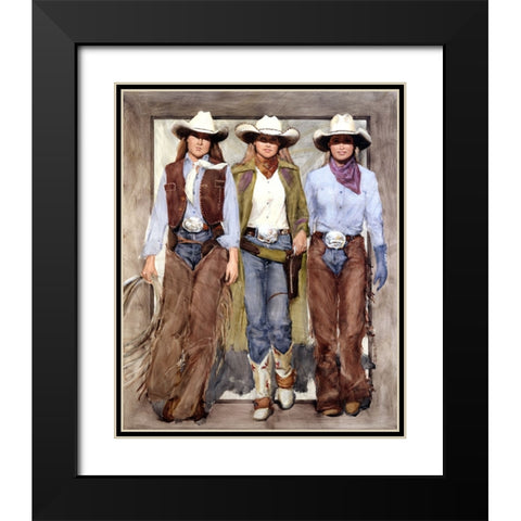 Buckle Brigade Black Modern Wood Framed Art Print with Double Matting by Knauf, J.E.