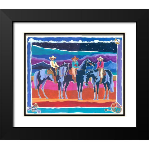 Three Cowgirls Black Modern Wood Framed Art Print with Double Matting by Bryant, Kristin