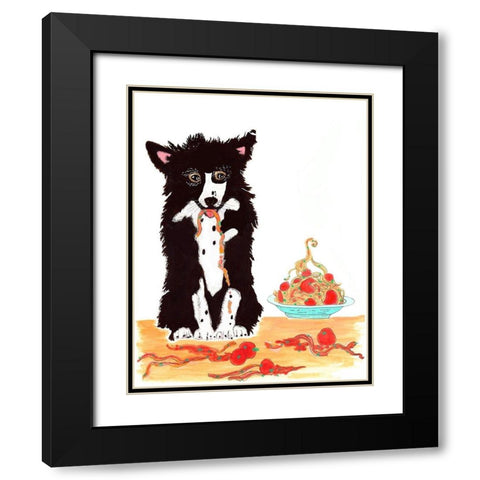 Cookie Spaghetti Black Modern Wood Framed Art Print with Double Matting by Kwerki Studios