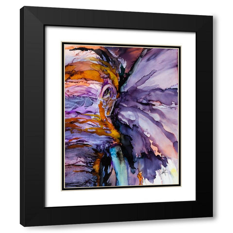 Sometimes You Just Need a Purple Elephant Black Modern Wood Framed Art Print with Double Matting by Art by Leslie Franklin