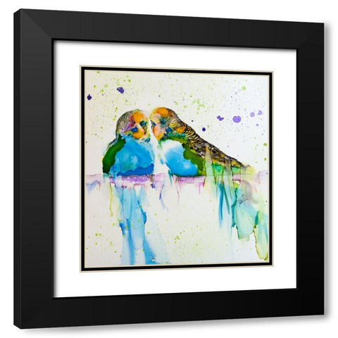Have We Met Black Modern Wood Framed Art Print with Double Matting by Art by Leslie Franklin