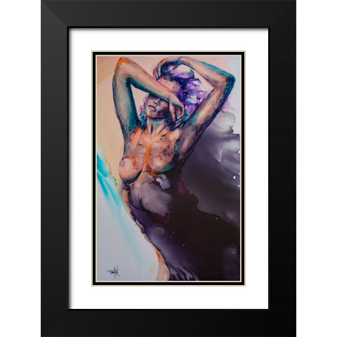 Dance Like Nobodys Watching Black Modern Wood Framed Art Print with Double Matting by Art by Leslie Franklin