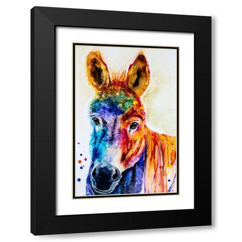 Pin the Tail on the What Black Modern Wood Framed Art Print with Double Matting by Art by Leslie Franklin