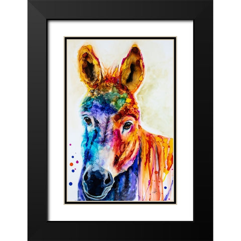 Pin the Tail on the What Black Modern Wood Framed Art Print with Double Matting by Art by Leslie Franklin