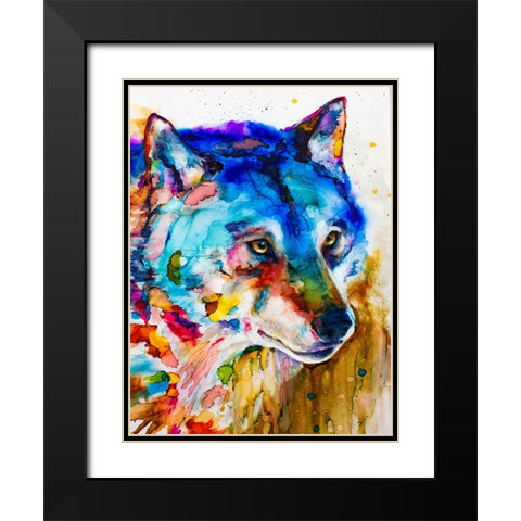 Shades of Grey Black Modern Wood Framed Art Print with Double Matting by Art by Leslie Franklin