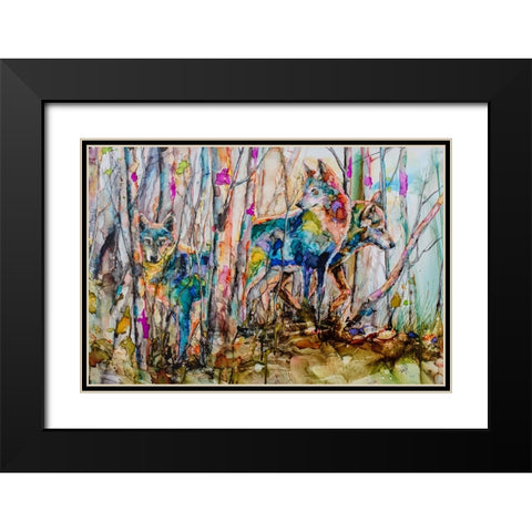Three Shades of Grey Black Modern Wood Framed Art Print with Double Matting by Art by Leslie Franklin