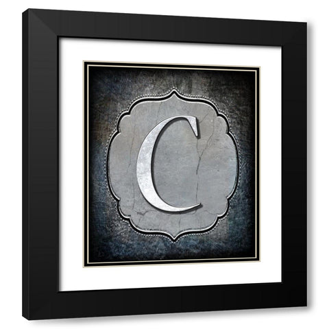 Letter C Black Modern Wood Framed Art Print with Double Matting by LightBoxJournal