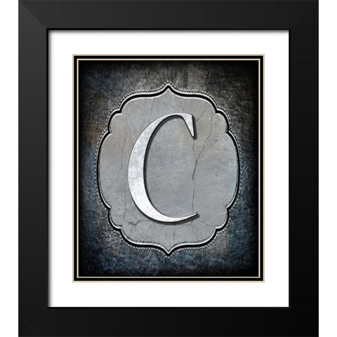 Letter C Black Modern Wood Framed Art Print with Double Matting by LightBoxJournal