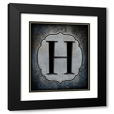 Letter H Black Modern Wood Framed Art Print with Double Matting by LightBoxJournal