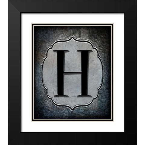 Letter H Black Modern Wood Framed Art Print with Double Matting by LightBoxJournal