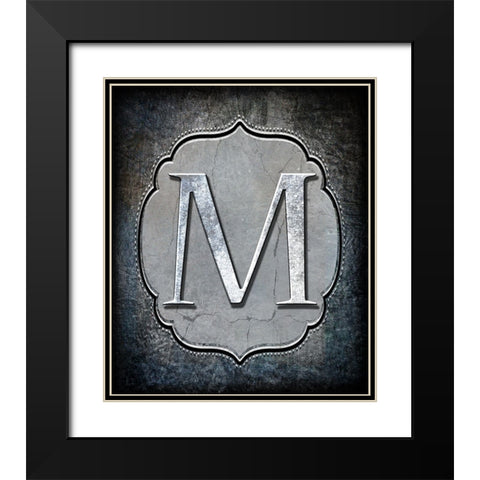 Letter M Black Modern Wood Framed Art Print with Double Matting by LightBoxJournal