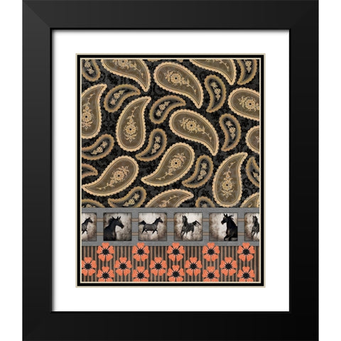 GypsyHorse CollectionSurfacePattern V2 9 Black Modern Wood Framed Art Print with Double Matting by LightBoxJournal