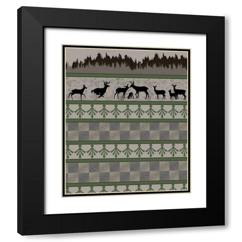 Deer_SurfacePattern V1 4 Black Modern Wood Framed Art Print with Double Matting by LightBoxJournal