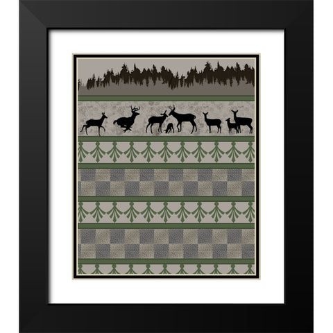Deer_SurfacePattern V1 4 Black Modern Wood Framed Art Print with Double Matting by LightBoxJournal