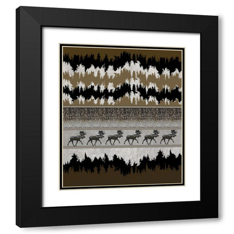 Rustic Lodge Collection V1 2 Black Modern Wood Framed Art Print with Double Matting by LightBoxJournal