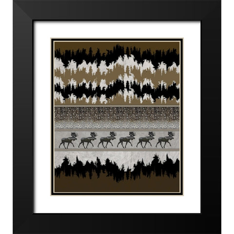 Rustic Lodge Collection V1 2 Black Modern Wood Framed Art Print with Double Matting by LightBoxJournal