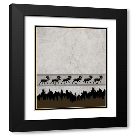 Rustic Lodge Collection V1 3 Black Modern Wood Framed Art Print with Double Matting by LightBoxJournal