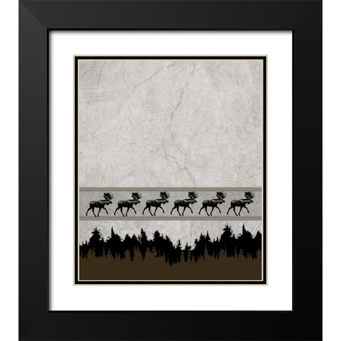 Rustic Lodge Collection V1 3 Black Modern Wood Framed Art Print with Double Matting by LightBoxJournal