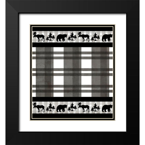 Lodge Surface Pattern_V1 3 Black Modern Wood Framed Art Print with Double Matting by LightBoxJournal