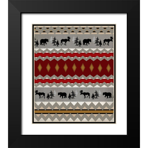 Lodge Surface Pattern_V1 11 Black Modern Wood Framed Art Print with Double Matting by LightBoxJournal