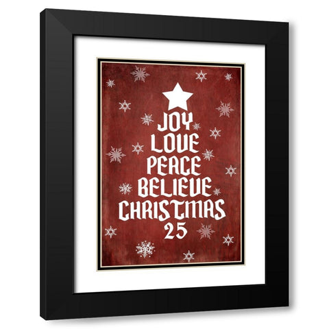 25 Days TilChristmas 04 Snowflakes Black Modern Wood Framed Art Print with Double Matting by LightBoxJournal