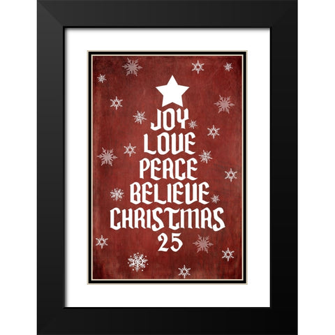 25 Days TilChristmas 04 Snowflakes Black Modern Wood Framed Art Print with Double Matting by LightBoxJournal