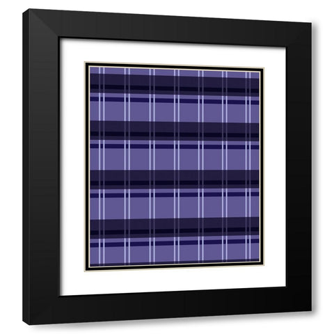 Ultra Violet Plaid 01 Black Modern Wood Framed Art Print with Double Matting by LightBoxJournal