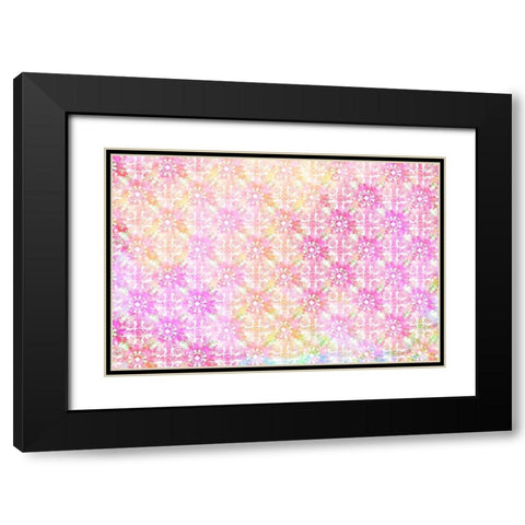 Spring Blooms Pattern 04 Black Modern Wood Framed Art Print with Double Matting by LightBoxJournal