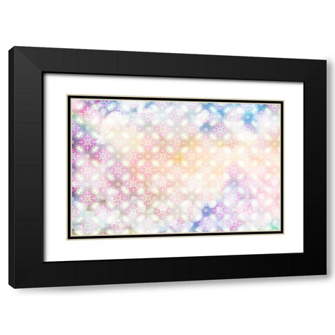 White Spring Blossoms Pattern 01 Black Modern Wood Framed Art Print with Double Matting by LightBoxJournal