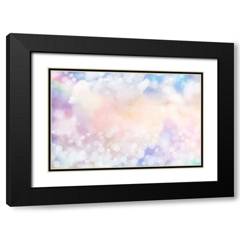 White Spring Blossoms Pattern 02 Black Modern Wood Framed Art Print with Double Matting by LightBoxJournal