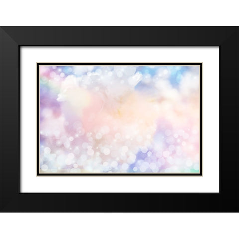 White Spring Blossoms Pattern 02 Black Modern Wood Framed Art Print with Double Matting by LightBoxJournal