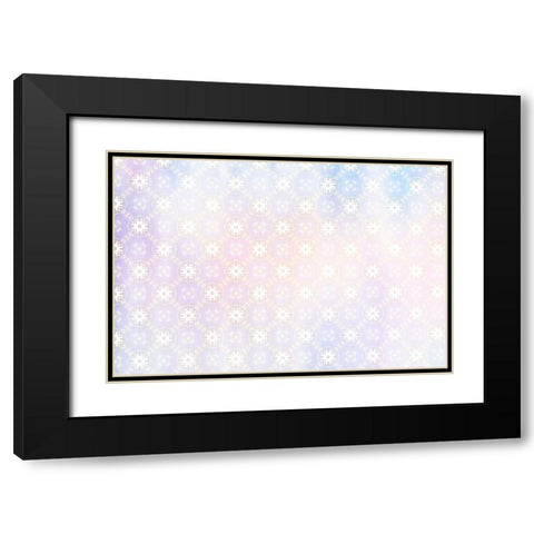 White Spring Blossoms Pattern 03 Black Modern Wood Framed Art Print with Double Matting by LightBoxJournal