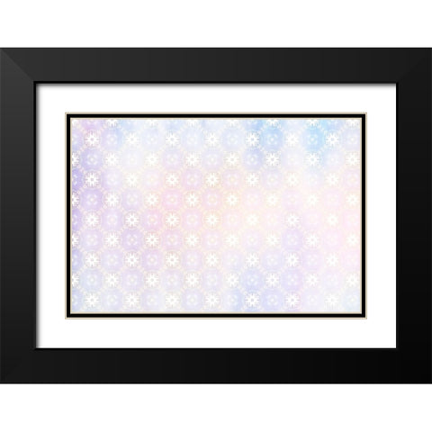 White Spring Blossoms Pattern 03 Black Modern Wood Framed Art Print with Double Matting by LightBoxJournal