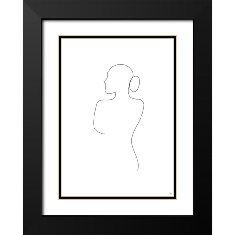 Line Female Back 2 Black Modern Wood Framed Art Print with Double Matting by Line and Brush