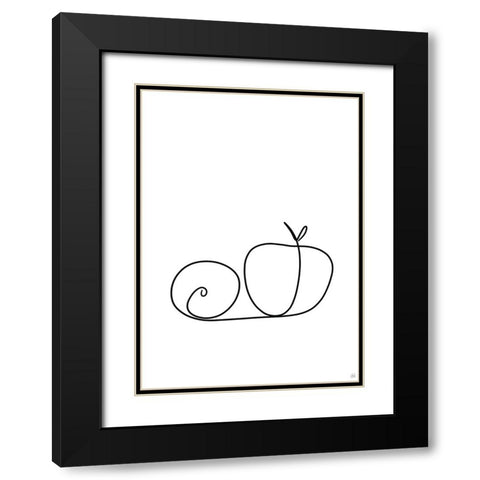 Still Life Lime and Peach Black Modern Wood Framed Art Print with Double Matting by Line and Brush